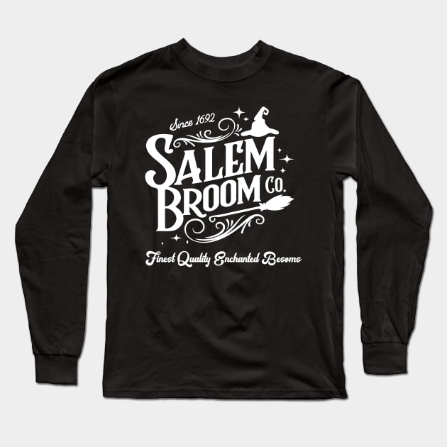 Salem 1692 Broom Company Witch Witchcraft Long Sleeve T-Shirt by Mellowdellow